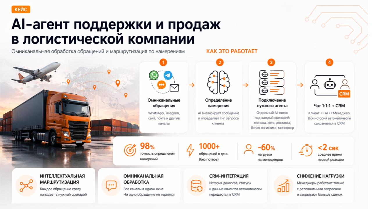 Кейс логистической компании — AI-агент для маршрутизации запросов и обработки документов